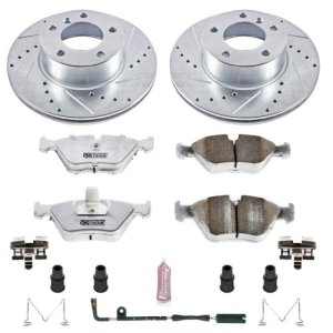BMW 525i Brake Kit - Front - PowerStop - Drilled & Slotted Rotors + Carbon-Fiber Ceramic Pads - `01-`03