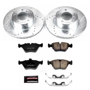 BMW 525i Brake Kit - Front - PowerStop - Drilled & Slotted Rotors + Carbon-Fiber Ceramic Pads - `01-`03