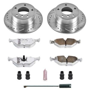 BMW Z3 Brake Kit - Rear - PowerStop - Drilled/Slotted Rotors + Carbon-Fiber Ceramic Pads - `96-`02