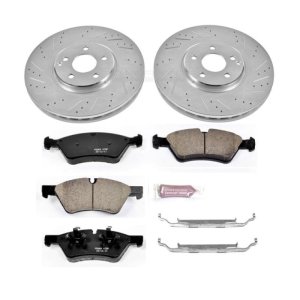 Mercedes-Benz E350 Brake Kit - Front - PowerStop - Drilled & Slotted Rotors + Carbon-Fiber Ceramic Pads - `07-`09 Mercedes-Benz E350 Brake Kit - Front - PowerStop - Drilled & Slotted Rotors + Carbon-Fiber Ceramic Pads - `07-`09