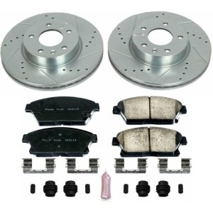 Cadillac ATS Brake Kit - Front - PowerStop - Drilled & Slotted Rotors + Carbon-Fiber Ceramic Pads - `13-`18