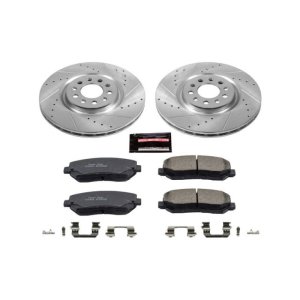 Chrysler 200 Brake Kit - Front - PowerStop - Drilled & Slotted Rotors + Carbon-Fiber Ceramic Pads - `15-`17