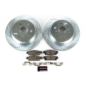 Cadillac Escalade Brake Kit - Rear - PowerStop - Drilled & Slotted Rotors + Carbon-Fiber Ceramic Pads - `15-`19