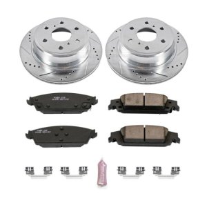 Cadillac Escalade Brake Kit - Rear - PowerStop - Drilled & Slotted Rotors + Carbon-Fiber Ceramic Pads - `15-`19