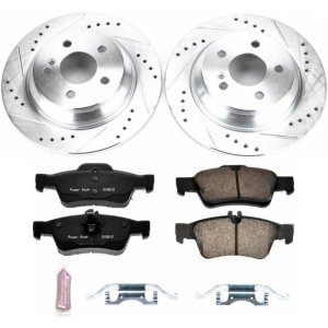Mercedes-Benz S400 Brake Kit - Rear - PowerStop - Drilled & Slotted Rotors + Carbon-Fiber Ceramic Pads - `10-`13 Mercedes-Benz S400 Brake Kit - Rear - PowerStop - Drilled & Slotted Rotors + Carbon-Fiber Ceramic Pads - `10-`13