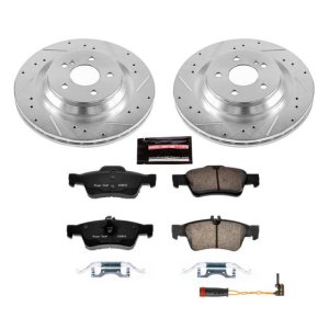 Mercedes-Benz CL550 Brake Kit - Rear - PowerStop - Z23 Evolution Sport, Drilled & Slotted Rotors + Carbon-Fiber Ceramic Pads - `09-`14