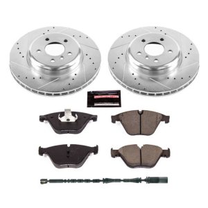 BMW 535i Brake Kit - Front - PowerStop - Drilled & Slotted Rotors + Carbon-Fiber Ceramic Pads - 2011