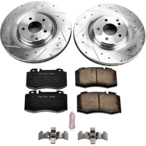 Mercedes-Benz CLK500 Brake Kit - Front - PowerStop - Drilled & Slotted Rotors + Carbon-Fiber Ceramic Pads + Hardware - `03-`06 Mercedes-Benz CLK500 Brake Kit - Front - PowerStop - Drilled & Slotted Rotors + Carbon-Fiber Ceramic Pads + Hardware - `03-`06