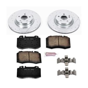 Mercedes-Benz E550 Brake Kit - Front - PowerStop - Z23 Evolution Sport + Drilled/Slotted Rotors + Carbon-Fiber Ceramic Pads - `07-`09 Mercedes-Benz E550 Brake Kit - Front - PowerStop - Z23 Evolution Sport + Drilled/Slotted Rotors + Carbon-Fiber Ceramic Pads - `07-`09