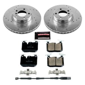 BMW 3 Series Brake Kit - Front - PowerStop - Z23 Evolution Sport + Carbon-Fiber Ceramic Pads + Drilled & Slotted Rotors - `16-`18