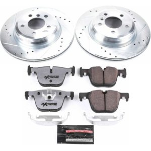 BMW ActiveHybrid 3 Brake Kit - Rear - PowerStop - Drilled & Slotted Rotors + Carbon-Fiber Ceramic Pads - `13-`15