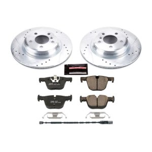 BMW 335i Brake Kit - Rear - PowerStop - Drilled & Slotted Rotors + Carbon-Fiber Ceramic Pads - `12-`15