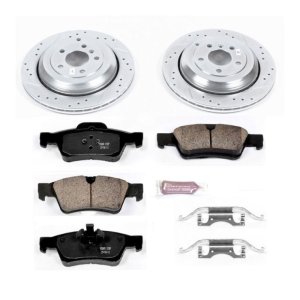 Mercedes-Benz G55 AMG Brake Kit - Rear - PowerStop - Drilled & Slotted Rotors + Carbon-Fiber Ceramic Pads + Hardware - `05-`06 Mercedes-Benz G55 AMG Brake Kit - Rear - PowerStop - Drilled & Slotted Rotors + Carbon-Fiber Ceramic Pads + Hardware - `05-`06