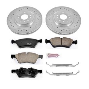 Mercedes-Benz ML450 Brake Kit - Front - PowerStop - Drilled & Slotted Rotors + Carbon-Fiber Ceramic Pads - `10-`11 Mercedes-Benz ML450 Brake Kit - Front - PowerStop - Drilled & Slotted Rotors + Carbon-Fiber Ceramic Pads - `10-`11