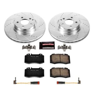 Mercedes-Benz E550 Brake Kit - Front - PowerStop - Drilled & Slotted Rotors + Carbon-Fiber Ceramic Pads - `07-`09 Mercedes-Benz E550 Brake Kit - Front - PowerStop - Drilled & Slotted Rotors + Carbon-Fiber Ceramic Pads - `07-`09