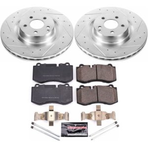 Mercedes-Benz CL550 Brake Kit - Front - PowerStop - Drilled & Slotted Rotors + Carbon-Fiber Ceramic Pads - `09-`14