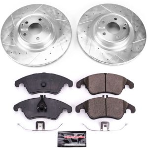 Mercedes-Benz SLC300 Brake Kit - Front - PowerStop - Drilled & Slotted Rotors + Carbon-Fiber Ceramic Pads - `17-`18 Mercedes-Benz SLC300 Brake Kit - Front - PowerStop - Drilled & Slotted Rotors + Carbon-Fiber Ceramic Pads - `17-`18