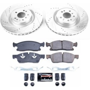 Mercedes-Benz GL350 Brake Kit - Front - PowerStop - Drilled & Slotted Rotors + Carbon-Fiber Ceramic Pads - `13-`16 Mercedes-Benz GL350 Brake Kit - Front - PowerStop - Drilled & Slotted Rotors + Carbon-Fiber Ceramic Pads - `13-`16
