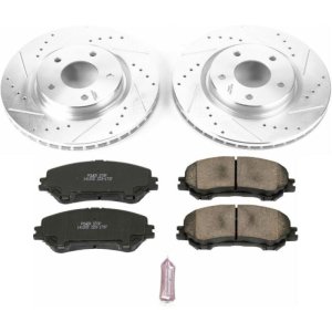 Nissan Rogue Brake Kit - Front - PowerStop - Z23 Evolution Sport, Drilled & Slotted Rotors, Carbon-Fiber Ceramic Pads - `14-`19