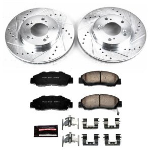 Honda CR-V Brake Kit - Front - PowerStop - Drilled & Slotted Rotors + Carbon-Fiber Ceramic Pads - `97-`01 Honda CR-V Brake Kit - Front - PowerStop - Drilled & Slotted Rotors + Carbon-Fiber Ceramic Pads - `97-`01