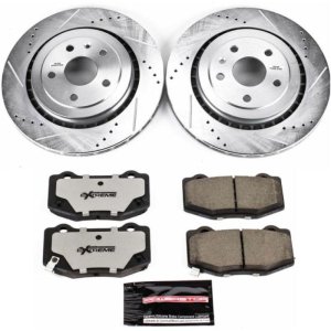 Cadillac ATS Brake Kit - Rear - PowerStop - Drilled & Slotted Rotors + Carbon-Fiber Ceramic Pads - `16-`18