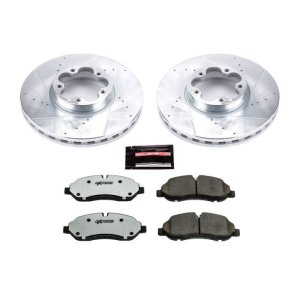 Ford Transit-350 HD Brake Kit - Front - PowerStop - Drilled & Slotted Rotors + Carbon-Fiber Ceramic Pads - `15-`18 Ford Transit-350 HD Brake Kit - Front - PowerStop - Drilled & Slotted Rotors + Carbon-Fiber Ceramic Pads - `15-`18