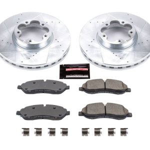 Ford Transit-350 HD Brake Kit - Front - PowerStop - Drilled & Slotted Rotors + Carbon-Fiber Ceramic Pads - `15-`18 Ford Transit-350 HD Brake Kit - Front - PowerStop - Drilled & Slotted Rotors + Carbon-Fiber Ceramic Pads - `15-`18