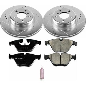 BMW 528 Brake Kit - Front - PowerStop - Drilled & Slotted Rotors + Carbon-Fiber Ceramic Pads - `14-`16