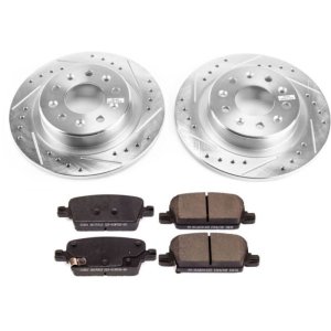 Chevrolet Malibu Brake Kit - Rear - PowerStop - Drilled & Slotted Rotors + Carbon-Fiber Ceramic Pads - `16-`18
