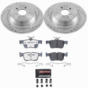 Ford Escape Brake Kit - Rear - PowerStop - Drilled & Slotted Rotors + Carbon-Fiber Ceramic Pads - `17-`19