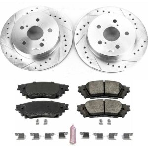 Lexus NX200t Brake Kit - Rear - PowerStop - Z23 Evolution Sport Drilled & Slotted Rotors + Carbon-Fiber Ceramic Pads - `15-`17 Lexus NX200t Brake Kit - Rear - PowerStop - Z23 Evolution Sport Drilled & Slotted Rotors + Carbon-Fiber Ceramic Pads - `15-`17