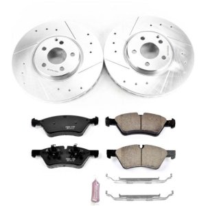 Mercedes-Benz E550 Brake Kit - Front - PowerStop - Drilled & Slotted Rotors + Carbon-Fiber Ceramic Pads - `07-`09 Mercedes-Benz E550 Brake Kit - Front - PowerStop - Drilled & Slotted Rotors + Carbon-Fiber Ceramic Pads - `07-`09