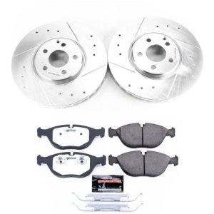 Mercedes-Benz E500 Brake Kit - Front - PowerStop - Drilled & Slotted Rotors + Carbon-Fiber Ceramic Pads - `04-`05 Mercedes-Benz E500 Brake Kit - Front - PowerStop - Drilled & Slotted Rotors + Carbon-Fiber Ceramic Pads - `04-`05