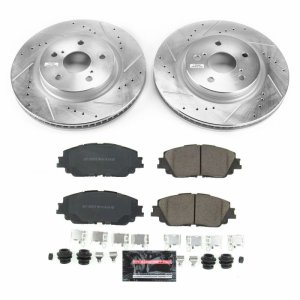 Toyota Avalon Brake Kit - Front - PowerStop - Drilled & Slotted Rotors + Carbon-Fiber Ceramic Pads - 2019 Toyota Avalon Brake Kit - Front - PowerStop - Drilled & Slotted Rotors + Carbon-Fiber Ceramic Pads - 2019