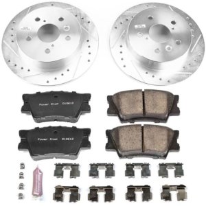 Toyota Camry Brake Kit - Rear - PowerStop - Z23 Evolution Sport Kit - Drilled & Slotted Rotors + Carbon-Fiber Ceramic Pads - `18-`19 Toyota Camry Brake Kit - Rear - PowerStop - Z23 Evolution Sport Kit - Drilled & Slotted Rotors + Carbon-Fiber Ceramic Pads - `18-`19