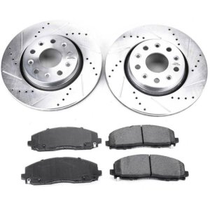 Jeep Wrangler Brake Kit - Front - PowerStop - Drilled & Slotted Rotors + Carbon-Fiber Ceramic Pads - `18-`19 Jeep Wrangler Brake Kit - Front - PowerStop - Drilled & Slotted Rotors + Carbon-Fiber Ceramic Pads - `18-`19