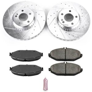 Mercedes-Benz C300 Brake Kit - Front - PowerStop - Drilled & Slotted Rotors + Carbon-Fiber Ceramic Pads - `17-`18 Mercedes-Benz C300 Brake Kit - Front - PowerStop - Drilled & Slotted Rotors + Carbon-Fiber Ceramic Pads - `17-`18