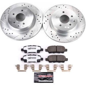 Nissan Maxima Brake Kit - Rear - PowerStop - Drilled & Slotted Rotors + Carbon-Fiber Ceramic Pads - `16-`21
