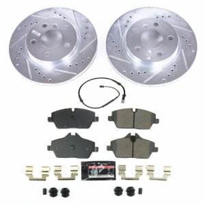 BMW i3 Brake Kit - Front - PowerStop - Z23 Evolution Sport Brake Upgrade Kit with Drilled & Slotted Rotors and Carbon-Fiber Ceramic Pads - `14-`20 BMW i3 Brake Kit - Front - PowerStop - Z23 Evolution Sport Brake Upgrade Kit with Drilled & Slotted Rotors and Carbon-Fiber Ceramic Pads - `14-`20