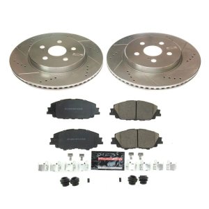 Toyota Corolla Brake Kit - Front - PowerStop - Drilled & Slotted Rotors + Carbon-Fiber Ceramic Pads - 2019 Toyota Corolla Brake Kit - Front - PowerStop - Drilled & Slotted Rotors + Carbon-Fiber Ceramic Pads - 2019