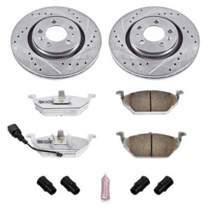 Volkswagen Beetle Brake Kit - Front - PowerStop - Z26 Street Warrior + Drilled & Slotted Rotors + Carbon-Fiber Ceramic Pads - `99-`06 Volkswagen Beetle Brake Kit - Front - PowerStop - Z26 Street Warrior + Drilled & Slotted Rotors + Carbon-Fiber Ceramic Pads - `99-`06