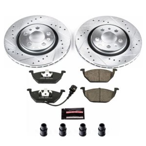 Volkswagen Beetle Brake Kit - Front - PowerStop - Drilled & Slotted Rotors + Carbon-Fiber Ceramic Pads - `99-`06 Volkswagen Beetle Brake Kit - Front - PowerStop - Drilled & Slotted Rotors + Carbon-Fiber Ceramic Pads - `99-`06