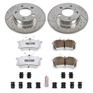 Volkswagen Beetle Brake Kit - Rear - PowerStop - Drilled & Slotted Rotors + Carbon-Fiber Ceramic Pads - `98-`10 Volkswagen Beetle Brake Kit - Rear - PowerStop - Drilled & Slotted Rotors + Carbon-Fiber Ceramic Pads - `98-`10