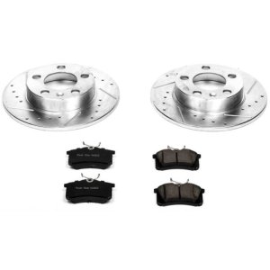 Volkswagen Beetle Brake Kit - Rear - PowerStop - Drilled & Slotted Rotors + Carbon-Fiber Ceramic Pads - `98-`10 Volkswagen Beetle Brake Kit - Rear - PowerStop - Drilled & Slotted Rotors + Carbon-Fiber Ceramic Pads - `98-`10