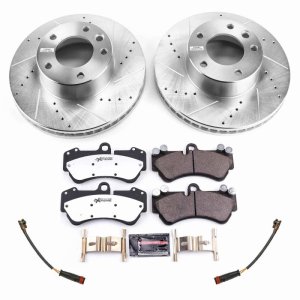 Mercedes-Benz G550 4x4 Brake Kit - Front - PowerStop - Drilled & Slotted Rotors + Carbon-Fiber Ceramic Pads - `17-`18