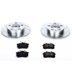 Audi TT Brake Kit - Rear - PowerStop - Drilled & Slotted Rotors + Carbon-Fiber Ceramic Pads - `99-`06