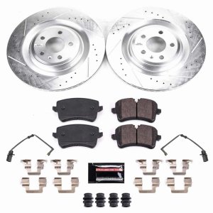 Audi S8 Brake Kit - Rear - PowerStop - Drilled & Slotted Rotors + Carbon-Fiber Ceramic Pads - 2018