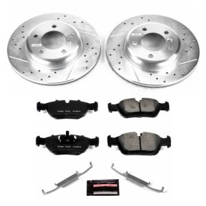 BMW 3 Series Brake Kit - Front - PowerStop - Drilled & Slotted Rotors + Carbon-Fiber Ceramic Pads - `01-`05