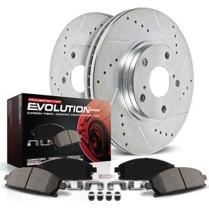 Ford Explorer Brake Kit - Rear - PowerStop - Drilled & Slotted Rotors + Carbon-Fiber Ceramic Pads - `20-`22 Ford Explorer Brake Kit - Rear - PowerStop - Drilled & Slotted Rotors + Carbon-Fiber Ceramic Pads - `20-`22