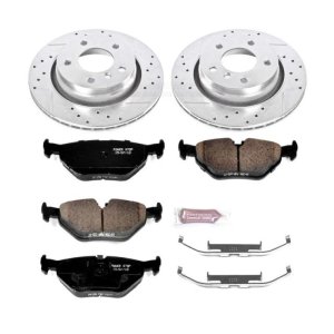 BMW 323i Brake Kit - Rear - PowerStop - Z23 Evolution Sport w/ Drilled & Slotted Rotors + Carbon-Fiber Ceramic Pads - 2000